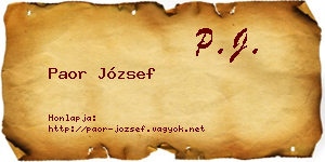 Paor József névjegykártya