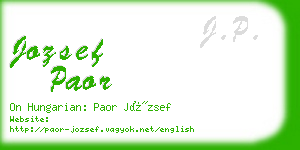 jozsef paor business card
